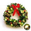 BenefitUSA 24 Christmas Wreath Pre Lit Decorated Pine Artificial Wreath Battery Operated 20 LED LightsBattery Not Included 0 100x100