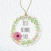 Best Nonnie Ever Ornament Rae Dunn Ornament Gift For Nonnie Floral Christmas Ornament Gift For Wife For Nonnie From Daughter Both Sides 0 100x100