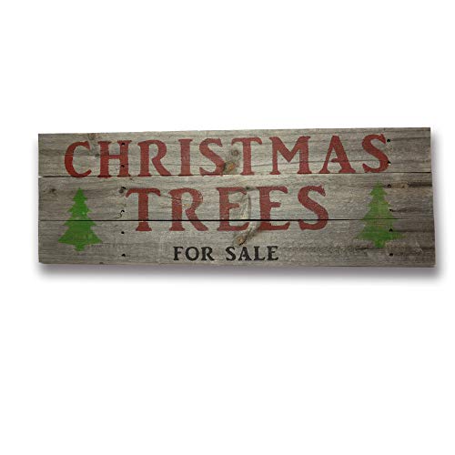 Christmas Tree For Sale Sign Reclaimed Rustic Wood Barn Wood Fixer Upper Farmhouse Style Weathered Grey 0