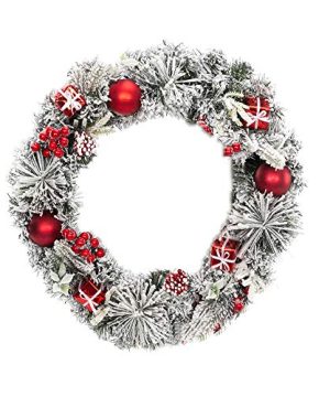 Christmas Wreath19in Christmas Decorations For Front DoorIndoor Outdoor Winter Wreath Hanging Christmas Decor Red And White 1969in 0 300x360