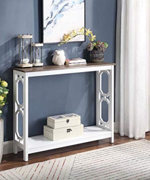 Convenience Concepts Omega Console Table Driftwood Top White Frame 0 0 300x360