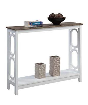 Convenience Concepts Omega Console Table Driftwood Top White Frame 0 1 300x360