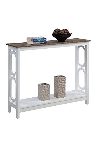 Convenience Concepts Omega Console Table Driftwood Top White Frame 0 1