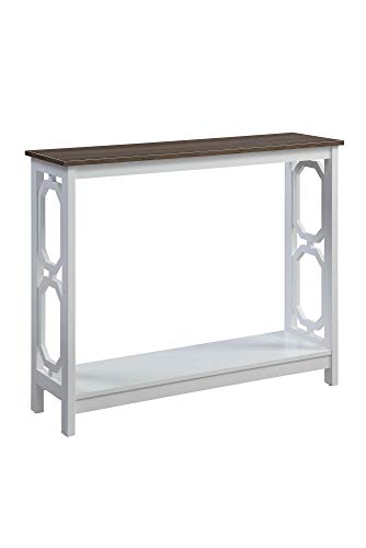 Convenience Concepts Omega Console Table Driftwood Top White Frame 0