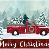 Dyenamic Art Red Pickup Truck Merry Christmas Holiday Metal Sign For Decor Christmas Festive 12x18 0 100x100