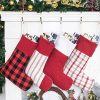 GEX Christmas Stockings For Family 4 Pack Rustic Buffalo Red Plaid Farmhouse Country Classic Stripe 19 Large Decorations For Fireplace Xmas Tree Set Of 4 0 100x100