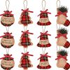 Jetec Christmas Burlap Tree Ornaments Hanging Decorations Christmas Stocking Tree Ball Shaped Decor For Christmas Party 4 Styles 0 100x100