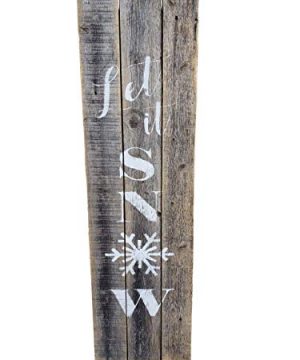 Let It Snow Rustic Reclaimed Wood Sign Christmas Holiday Decor For Porch Or Wall 0 300x360