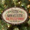 Lets Make Memories Personalized Home Sweet Home Rustic Wood Oval Ornament Christmas Ornament Custom Message Year 0 100x100