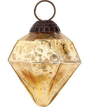 Luna Bazaar Mercury Glass Small Ornaments 225 Inch Gold Elizabeth Design Great Gift Idea Vintage Style Decorations For Christmas Special Occasions Home Decor And Parties 0 300x360
