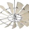 Quorum 197215 9 Windmill Ceiling Fan In Galvanized With UL Damp Weathered Oak Aluminum Blades 0 100x100