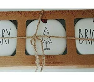 Rae Dunn Artisan Collection By Magenta Merry Bright With Christmas Tree Holiday Ornaments LL Set Of 3 0 1 300x262