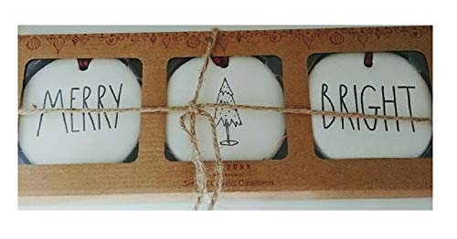 Rae Dunn Artisan Collection By Magenta Merry Bright With Christmas Tree Holiday Ornaments LL Set Of 3 0 1
