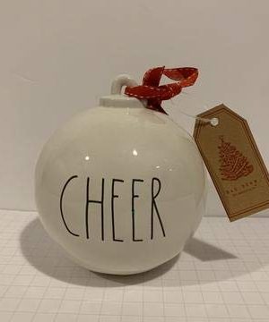 Rae Dunn Cheer Christmas Tree Or Tabletop Ornament Ceramic 5 Inc Diemeter 0 300x360