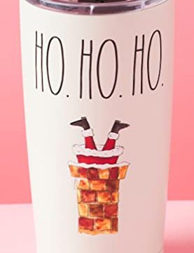 Rae Dunn Christmas Holiday Cream 17oz Tall Tumbler For Coffee Tea Latte Double Wall Insulation Stainless Steel Hot Or Cold Great Christmas Gift Ho Ho Ho Chimney 0 277x360