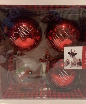 Rae Dunn HOME SWEET HOME TRUCK Glass Christmas Tree Ornaments 0 300x360