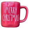 Rae Dunn MERRY CHRISTMAS With White Stitching Design Detail Red Christmas Holiday Coffee Tea Mug Artisan Collection By Magenta LL 0 100x100