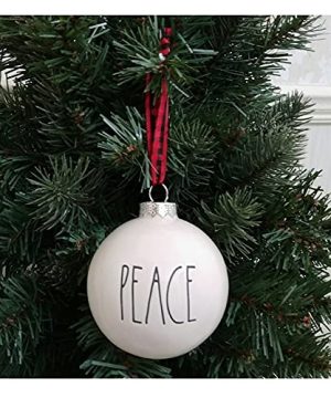 Rae Dunn Peace Round Ceramic Christmas Ornament LL 0 300x360