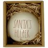 Rae Dunn Santas Helper Christmas Ornament Artisan Collection By Magenta A Gorgeous White Christmas Ornament Bulb With Large Red LL Letters Perfect For Santas Helper In Your Life 0 100x100