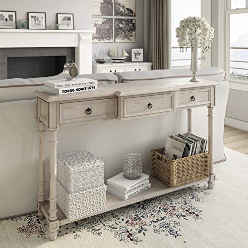 Right2Home 3 Drawer White Entryway Console Table 0