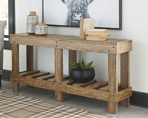 Signature Design By Ashley Susandeer Rustic Farmhouse Console Sofa Table Brown 0 0