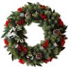 Soomeir 24 Inches Christmas Wreath For Front Door Artificial Winter Wreath With Lights Mixed Christmas Decoration For Windows Fireplaces Walls 0 100x100