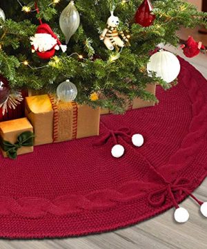 Townshine Christmas Tree Skirt 48 Inches Knitted Xmas Tree Mat For Xmas Holiday Decoration 0 300x360