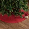 VHC Brands Festive Burlap Solid Color Cotton Farmhouse Christmas Decor Round 48 Diameter Tree Skirt Red Barn 0 100x100
