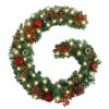 WANNA CUL Pre Lit 6 Feet Christmas Garland With Lights For Front Door Farmhouse Christmas Mantel Garland Decoration With Red ApplePine ConesRed Berry Blueberry Battery Operated 30 LED 0 100x100