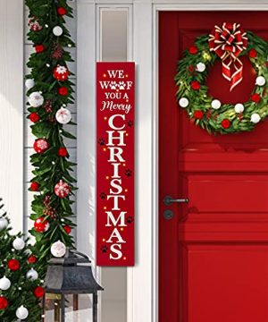 Xams 42 H Lighted Wooden Christmas Porch Sign Decor Featured Red Print And Large Letter For Festival Decor 0 300x360