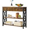 Yaheetech Industrial Console Table With Drawer Sofa Table Narrow Console Table For EntrywayLiving Room Entry Table With 2 Tier Open Shelves Rustic Brown 0 100x100