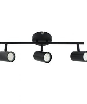 3 Light LED Track Lighting Kit Flexibly Rotatable Light Heads 3 Way Ceiling Spotlight Black Finish 0 300x360
