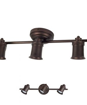 ALEDECO 3 Bulb Wall Or Ceiling Mount Track Light Fixture Kitchen And Dining Room Oil Rubbed Bronze 0 300x360