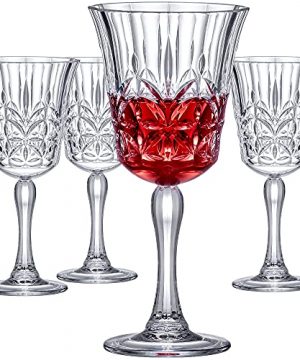 Amazing Abby Old Fashioned 10 Ounce Unbreakable Tritan Wine Glasses Set Of 4 Plastic Wine Glasses Reusable BPA Free Dishwasher Safe Perfect For Poolside Outdoors Camping And More 0 300x360