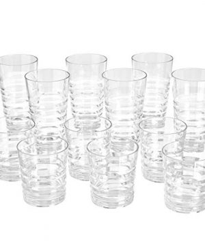Amazon Basics 12 Piece Tritan Glass Drinkware Set Ribbed Highball And Double Old Fashioned 6 Pieces Each 24oz17oz 0 300x360