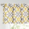 Annlaite Spiral Geo Trellis Pattern Window Curtain Valance For KitchenBathroom Rod Pocket 52 Inch By 18 InchYellowGray 0 100x100