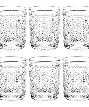 Bekith 6 Pack Drinking Glasses 95 Oz Romantic Water Glasses Tumblers Heavy Duty Vintage Glassware Set For Whisky Juice Beverages Beer Cocktail 0 300x360