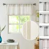 Central Park Beige And White Kitchen Window Curtain Valance Vertical Stripe Sheer Boucle Linen Window Curtain Living Room Decorative Rod Pocket 54 W X 15 L Rustic Living Panels 0 100x100
