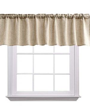 Curtain Valances For Windows Burlap Linen Window Curtains For Kitchen Living Dining Room 58 X 15 Inch 1 Valance Linen Coffee 0 300x360
