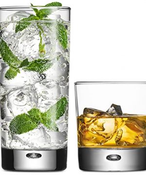 Drinking Glassware Set By Home Essentials Beyond Set Of 8 Tumbler And Rocks Glasses 4 Tumbler Glasses 17oz And 4 Rock Glasses 10oz For Cocktails Whiskey Perfect Fathers Day Gift 0 300x360