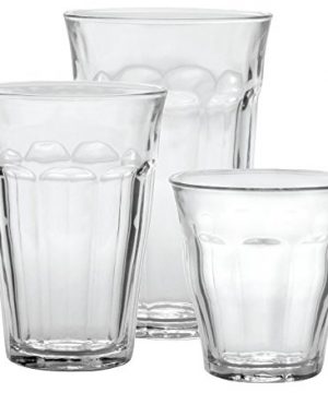Duralex CC118 Made In France Picardie 18 Piece Clear Drinking Glasses Tumbler Set Set Includes 6 8 34 Oz 6 12 58 Oz 6 16 78 Oz 0 300x360