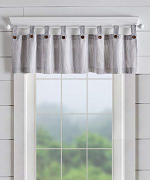 Elrene Home Fashions Tucker Ticking Stripe Window Valance For Kitchen Or Bathroom 60 Inches By 15 Inches 60x15 Gray 0 300x360