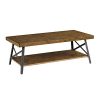 Emerald Home Chandler Rustic Industrial Solid Wood And Steel Coffee Table With Open Shelf 0 100x100