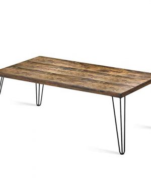 Giantex Rustic Coffee Table With Wooden Top And Metal Legs Large Sofa Table Painted With Spray Paint Wooden Table With Big Surface For Living Room Home Office Modern Coffee Table Walnut 0 300x360
