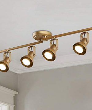 KSANA Gold LED Track Lighting Adjustable Modern Ceiling Spotlight 4 Lights Kitchen Track Lighting 0 300x360
