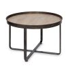 Kate And Laurel Zabel Modern Farmhouse Round Coffee Table With Black Wrought Iron Criss Cross Base And White Oak Finished Wooden Insert 0 100x100