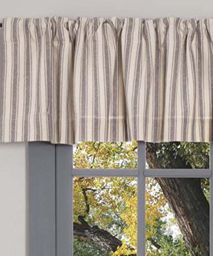 Market Place Gray Ticking Stripe Valance Curtain 16 L X 72 W Farmhouse Style Grey Cream 0 300x360