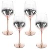 MyGift 19 Oz Electroplated Ombre Rose Gold Crystal Stemware Wine Glasses Set Of 4 0 100x100