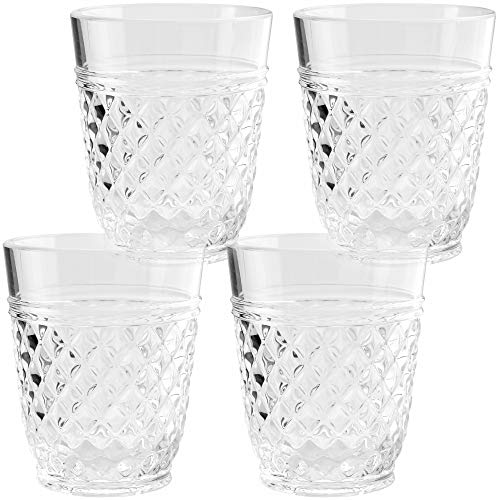 PG Drinkware Collection Premium Quality Super Clear Acrylic 14oz Plastic Water Tumblers Set 4 0