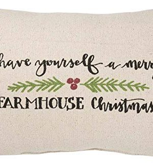 Primitives By Kathy Have Yourself A Merry Farmhouse Christmas Cotton Beige Pillow15 Inches X 10 Inches 0 300x320